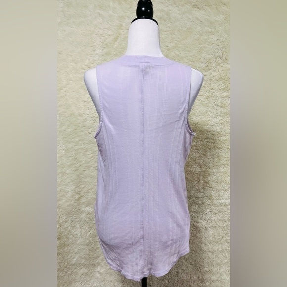 Free People We The Free Faye Ribbed Tank Top with Keyhole in Lilac - Picture 3 of 6